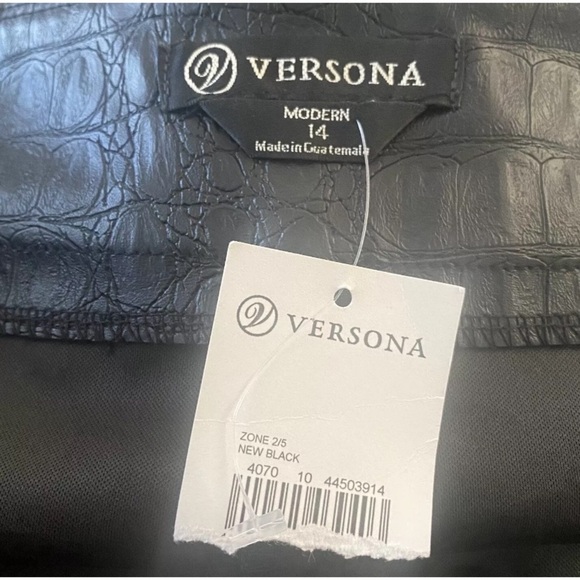 NWT Versona Women's Faux  Vegan Leather Pants Textured Pull-On Size 14 (704) - Picture 4 of 6